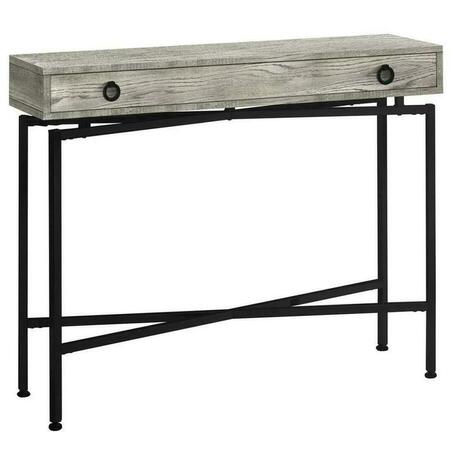 DAPHNES DINNETTE 42 in. Grey Reclaimed Wood & Black Console Accent Table DA3070081